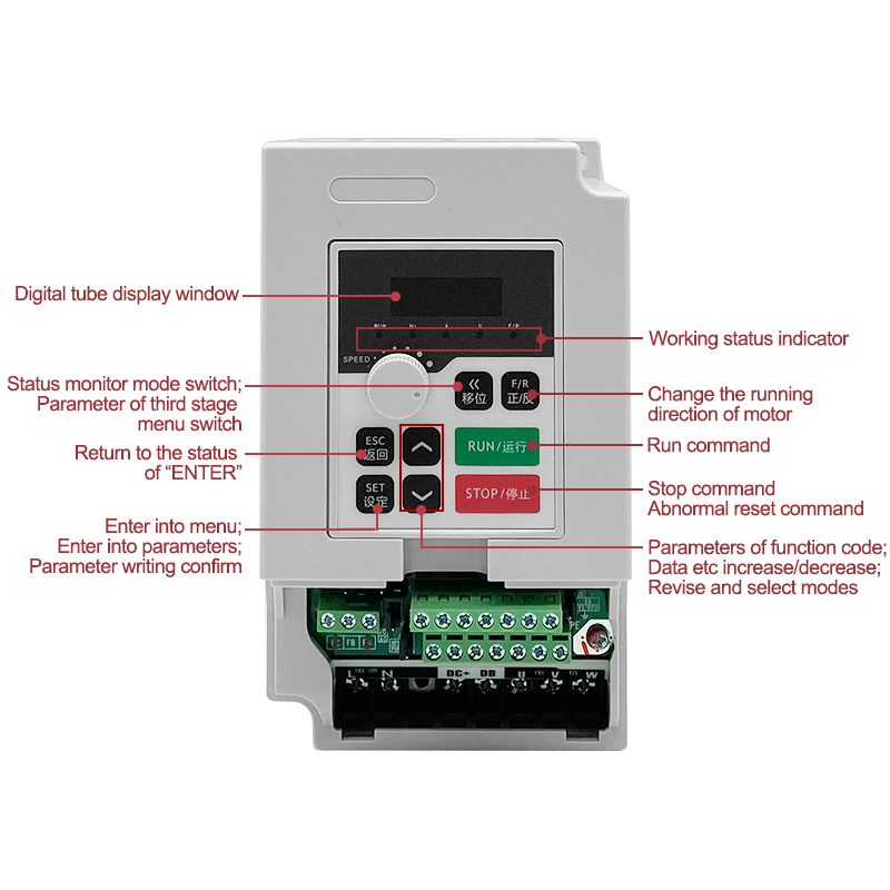 Cnc Spindle Motor - Inverter 1.5kw 110v/220v/380vac 2hp Vfd Variabel